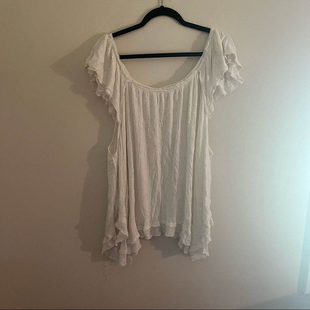 COPY - Free People Torn Distressed Frayed Oversized Guaze Tunic Tank Top